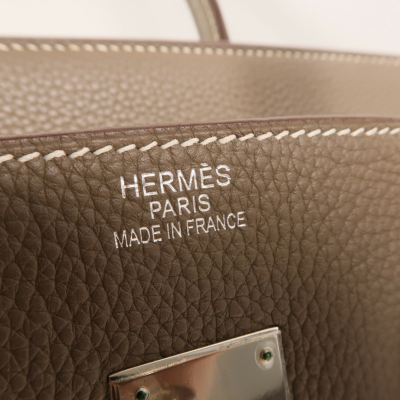 HERMES Togo皮革Birkin 35手挽袋Etoupe-5