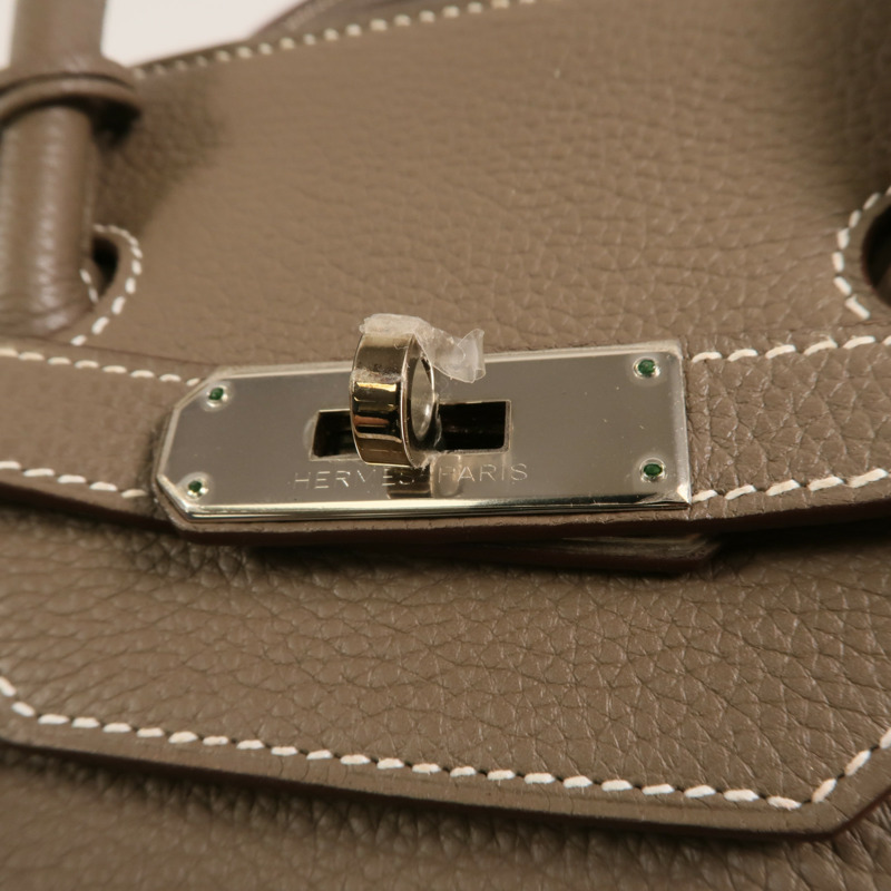 HERMES Togo皮革Birkin 35手挽袋Etoupe-8