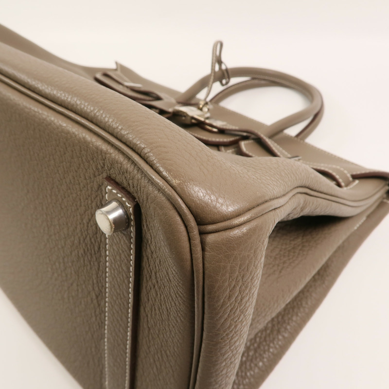 HERMES Togo皮革Birkin 35手挽袋Etoupe-11