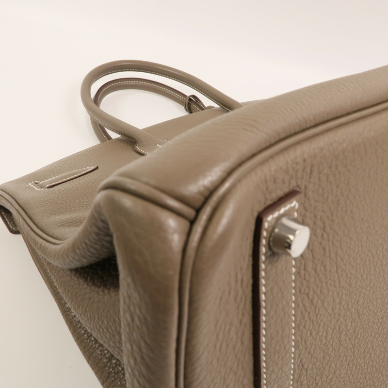 HERMES Togo皮革Birkin 35手挽袋Etoupe-14