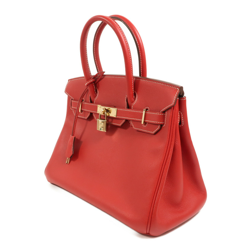HERMES Epsom皮革Birkin 30手挽袋Rouge Casaque-2