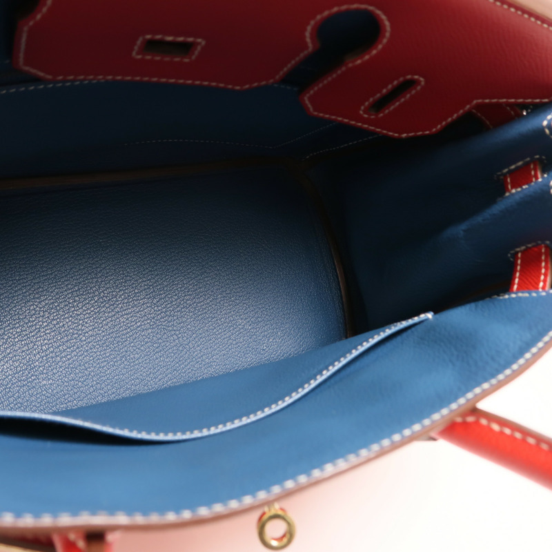 HERMES Epsom皮革Birkin 30手挽袋Rouge Casaque-4
