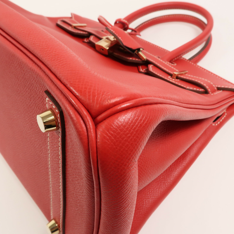 HERMES Epsom皮革Birkin 30手挽袋Rouge Casaque-10