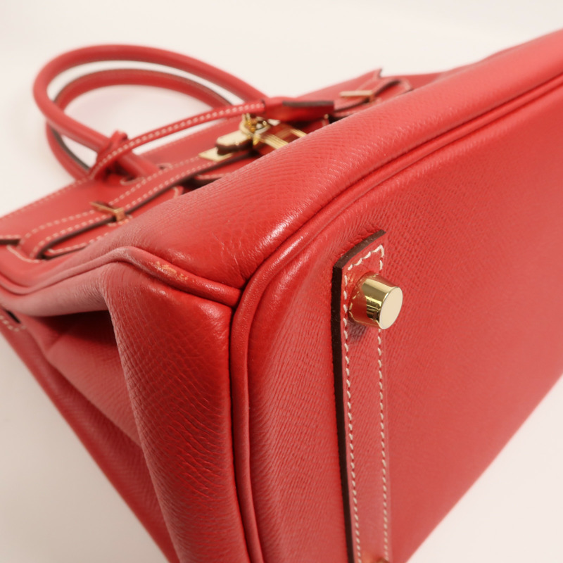 HERMES Epsom皮革Birkin 30手挽袋Rouge Casaque-11