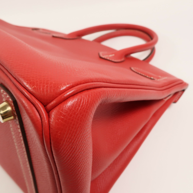 HERMES Epsom皮革Birkin 30手挽袋Rouge Casaque-12