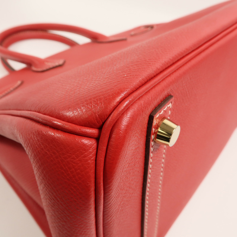HERMES Epsom皮革Birkin 30手挽袋Rouge Casaque-13