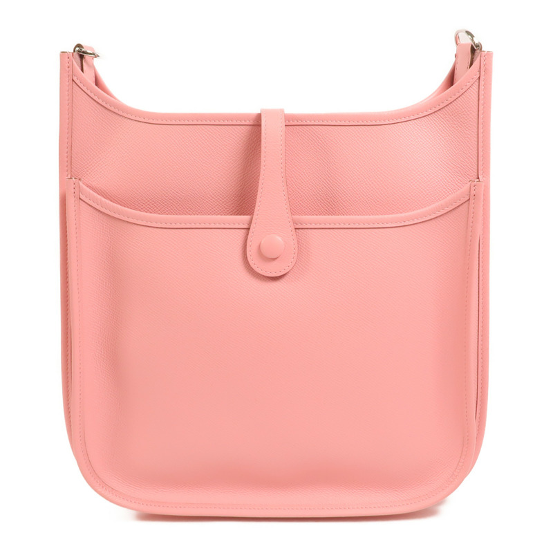 HERMES Epsom皮革Evelyne PM肩背袋Rose Confetti-1