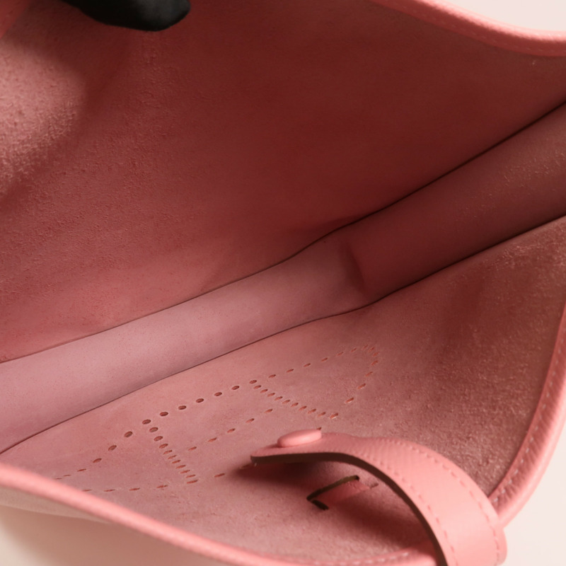 HERMES Epsom皮革Evelyne PM肩背袋Rose Confetti-4