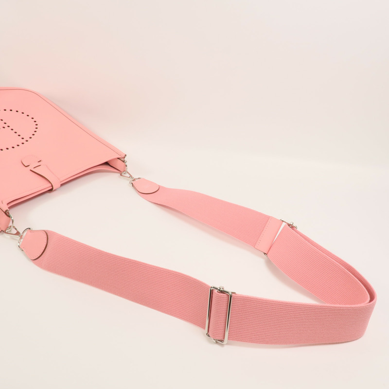 HERMES Epsom皮革Evelyne PM肩背袋Rose Confetti-7