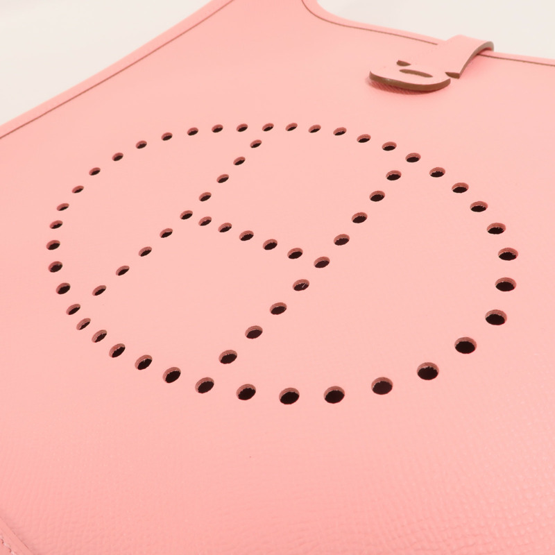 HERMES Epsom皮革Evelyne PM肩背袋Rose Confetti-8
