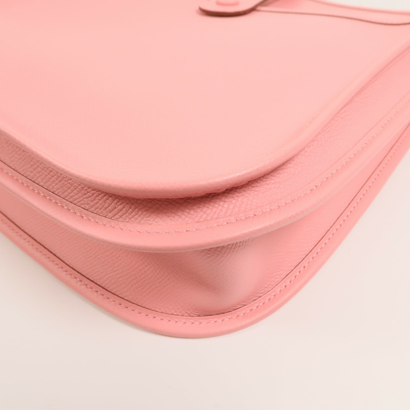 HERMES Epsom皮革Evelyne PM肩背袋Rose Confetti-12