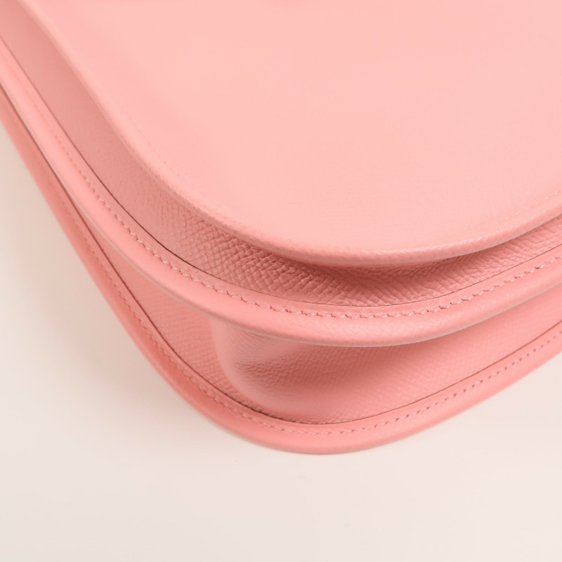 HERMES Epsom皮革Evelyne PM肩背袋Rose Confetti-13