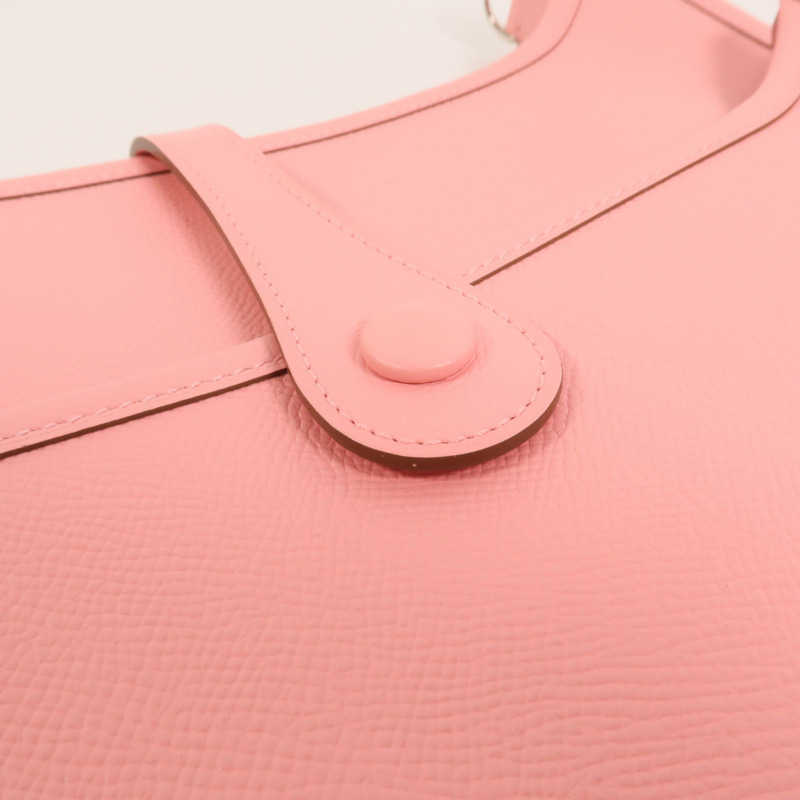 HERMES Epsom皮革Evelyne PM肩背袋Rose Confetti-14