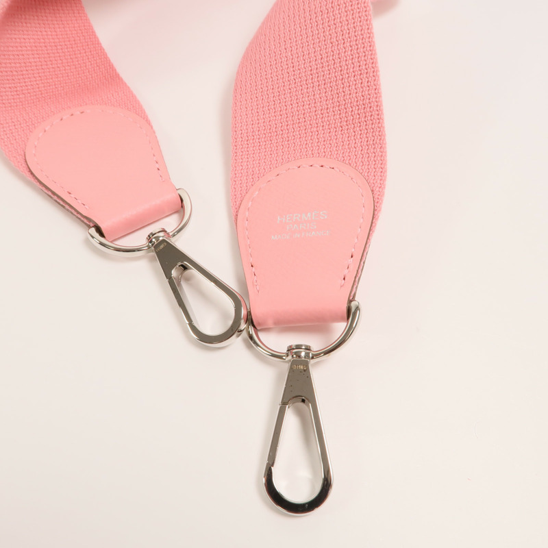 HERMES Epsom皮革Evelyne PM肩背袋Rose Confetti-15