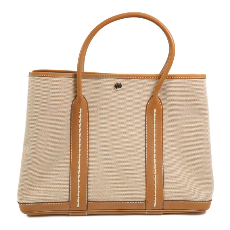 HERMES 帆布/Barenia皮革Garden Party PM手挽袋-1