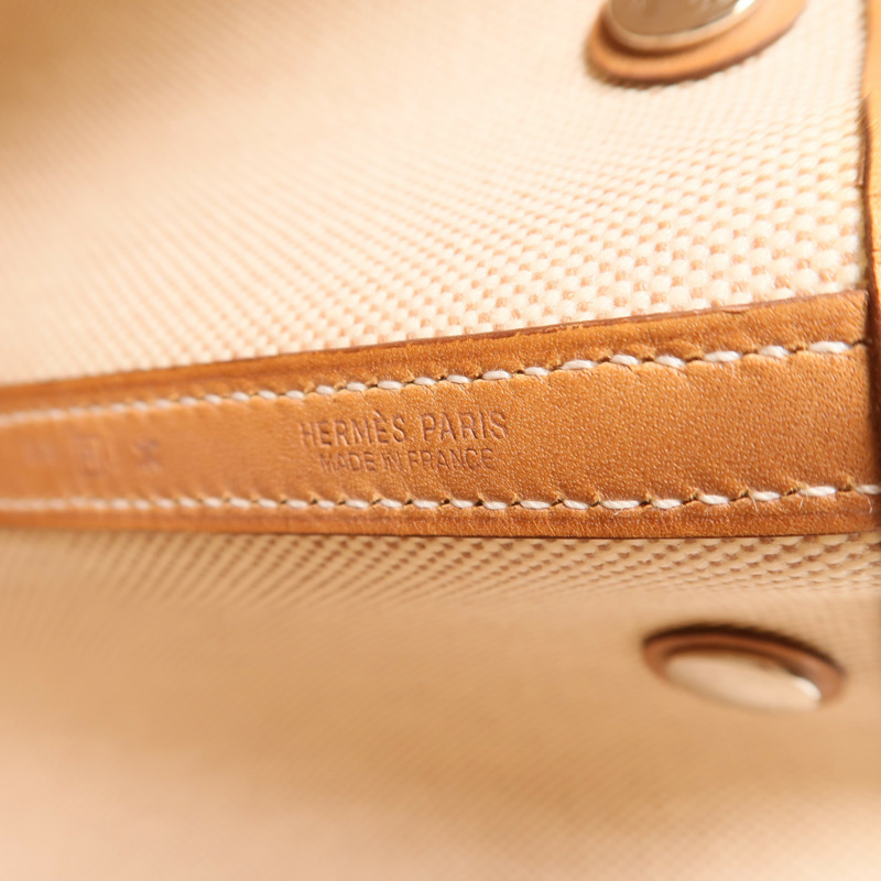 HERMES 帆布/Barenia皮革Garden Party PM手挽袋-5