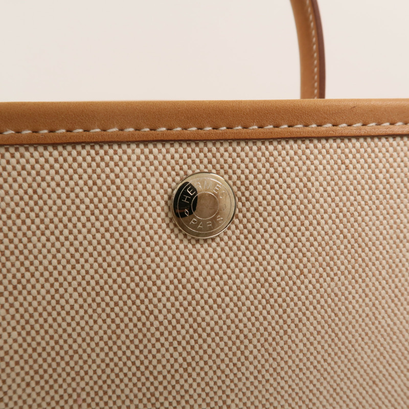 HERMES 帆布/Barenia皮革Garden Party PM手挽袋-8