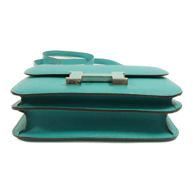 HERMES Epsom皮革Constance Mini肩背袋Bleu Paon-3