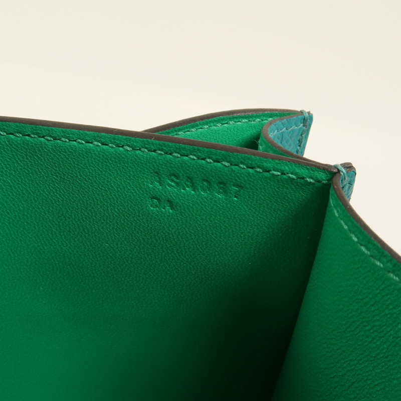 HERMES Epsom皮革Constance Mini肩背袋Bleu Paon-6