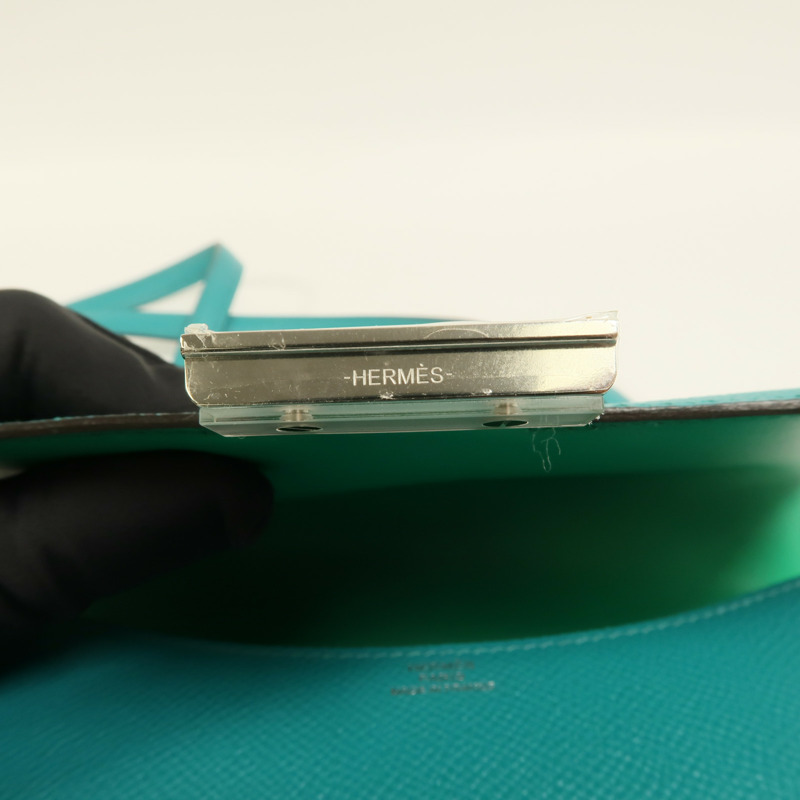 HERMES Epsom皮革Constance Mini肩背袋Bleu Paon-13