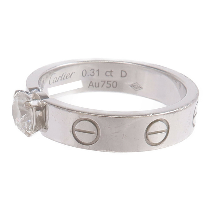 CARTIER 18K白金Love Solitaire Brilliant Cut Diamond Ring鑽石戒指-2