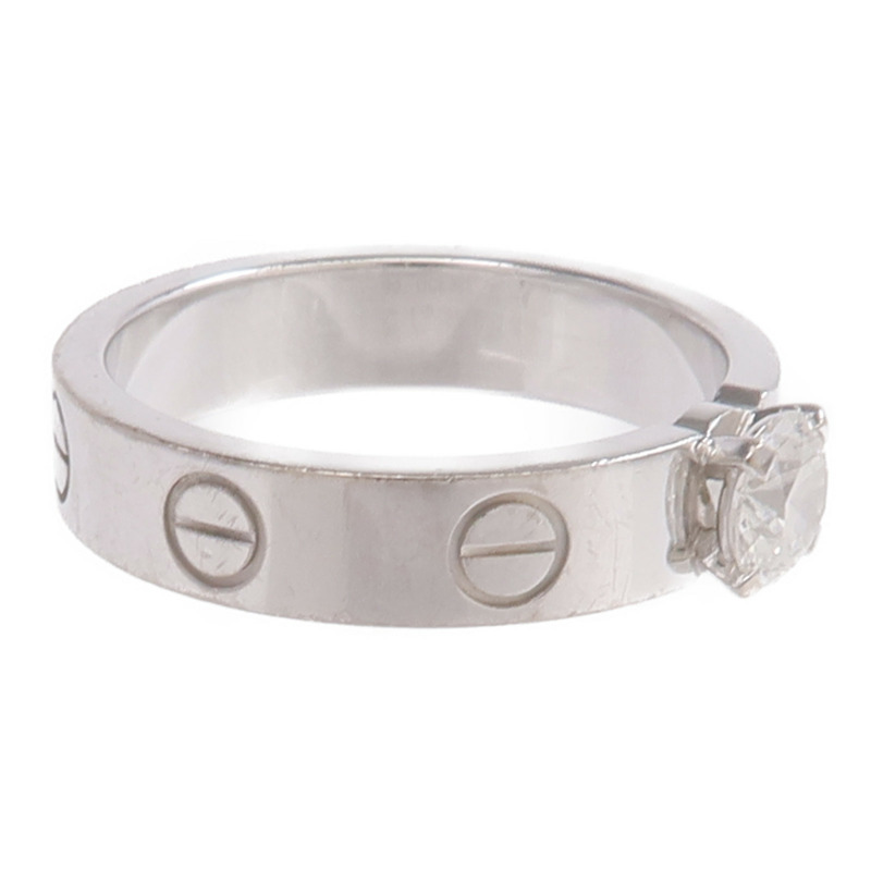 CARTIER 18K白金Love Solitaire Brilliant Cut Diamond Ring鑽石戒指-3