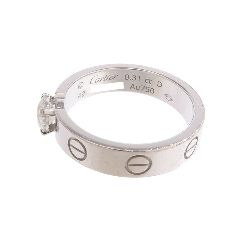 CARTIER 18K白金Love Solitaire Brilliant Cut Diamond Ring鑽石戒指-4