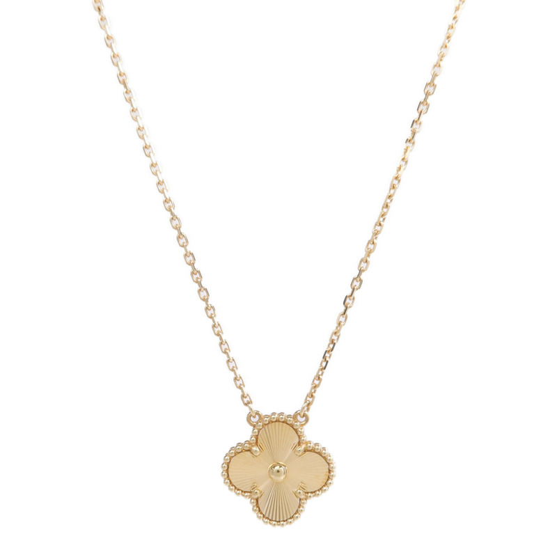 Van Cleef & Arpels 18K黃金Vintage Alhambra Pandent項鍊-1