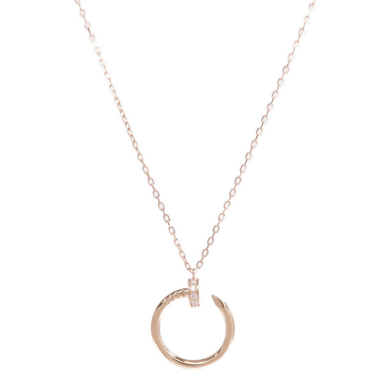 CARTIER 18K玫瑰金Juste Un Clou Diamond Necklace鑽石項鍊-1