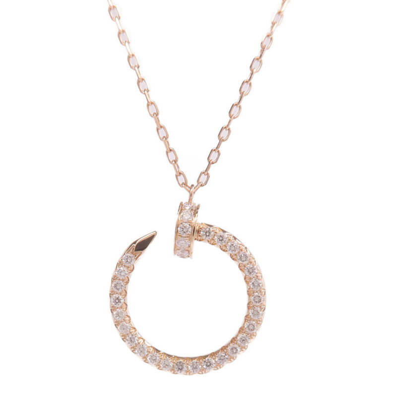 CARTIER 18K玫瑰金Juste Un Clou Diamond Necklace鑽石項鍊-2