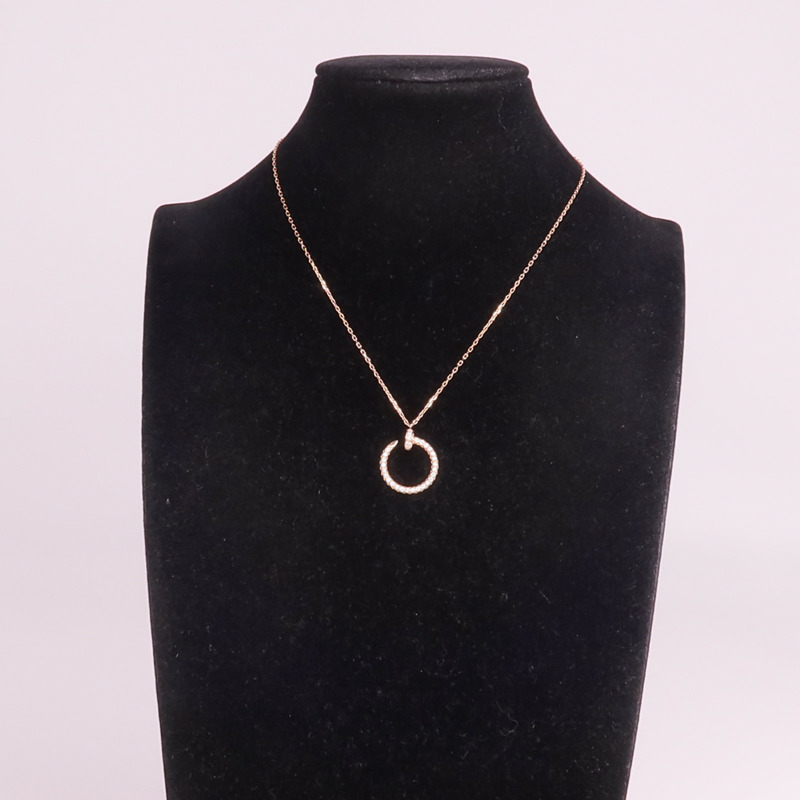 CARTIER 18K玫瑰金Juste Un Clou Diamond Necklace鑽石項鍊-8