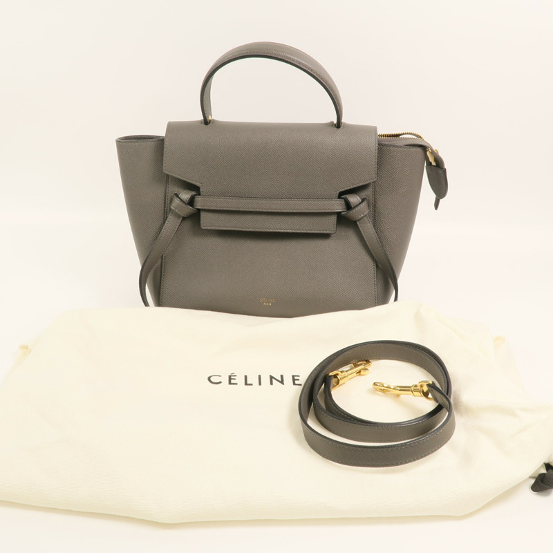 CELINE 牛皮皮革Micro Belt Bag手挽肩背兩用袋-9
