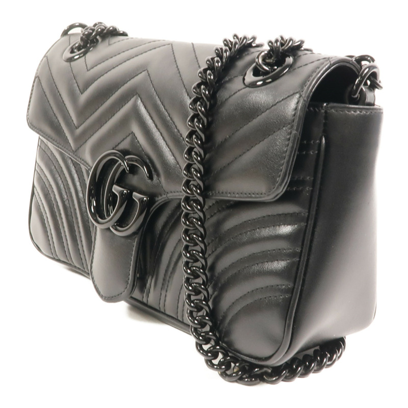 GUCCI 牛皮皮革GG Marmont Shoulder Bag鏈帶肩背袋-2