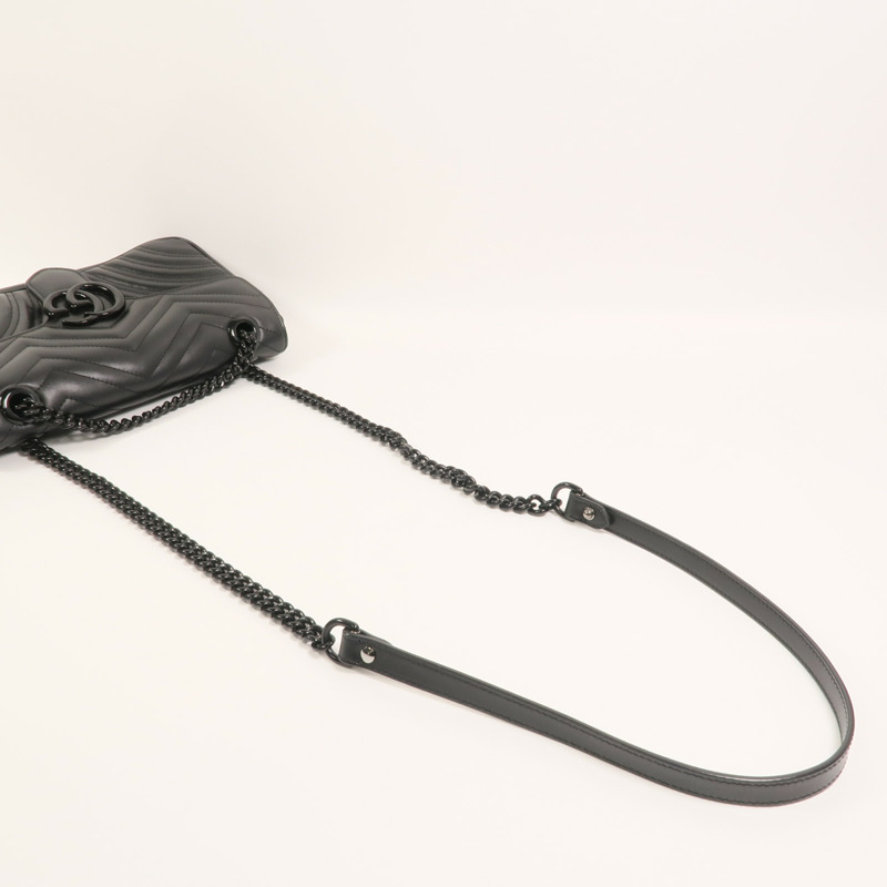 GUCCI 牛皮皮革GG Marmont Shoulder Bag鏈帶肩背袋-7