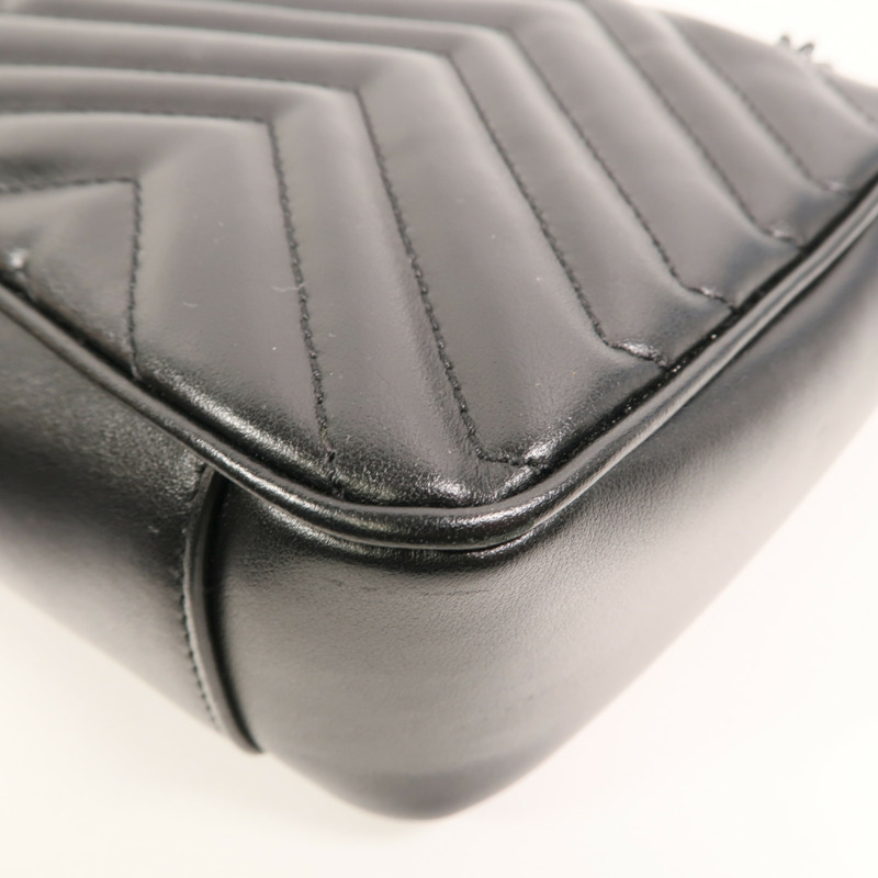 GUCCI 牛皮皮革GG Marmont Shoulder Bag鏈帶肩背袋-12