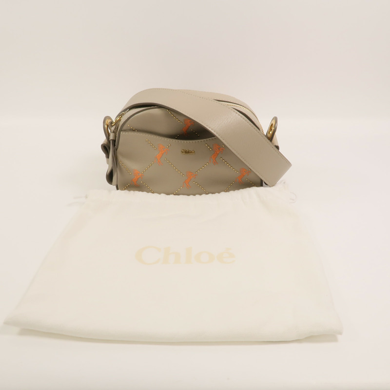 Chloe 牛皮皮革Mini Signature肩背袋-9