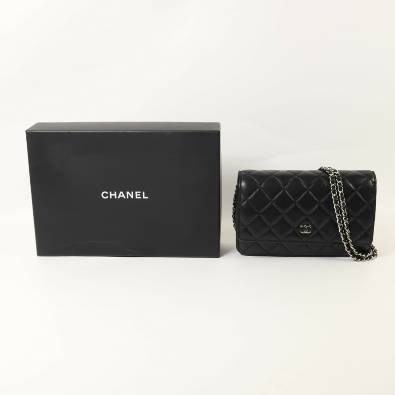 CHANEL 羊皮皮革WOC Wallet On Chain鏈帶肩背袋-9