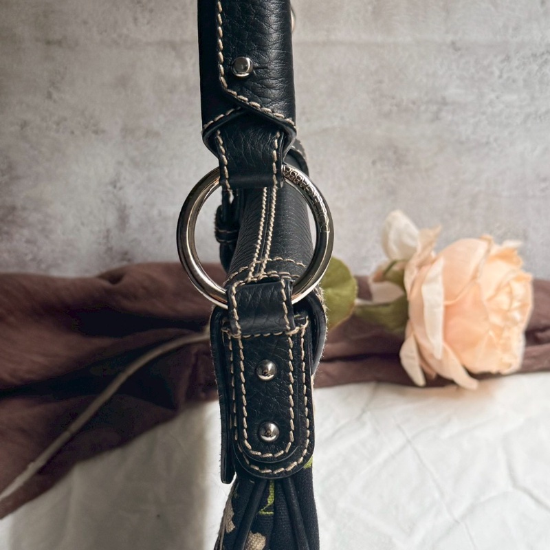 【D&G絕版中古】 Dolce & Gabbana 玫瑰碎花拼接腋下包-3