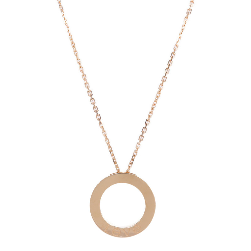 CARTIER 18K玫瑰金Love Necklace項鍊-1
