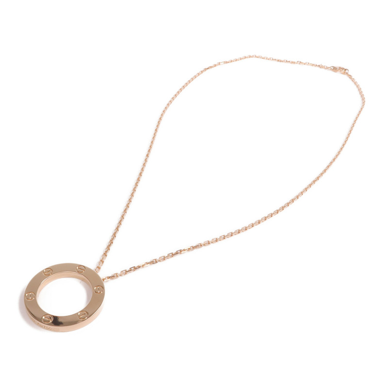 CARTIER 18K玫瑰金Love Necklace項鍊-3