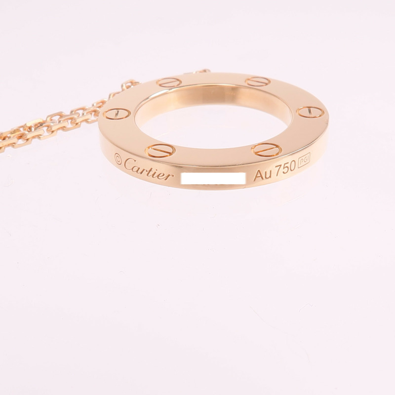 CARTIER 18K玫瑰金Love Necklace項鍊-6