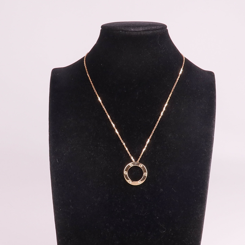 CARTIER 18K玫瑰金Love Necklace項鍊-8