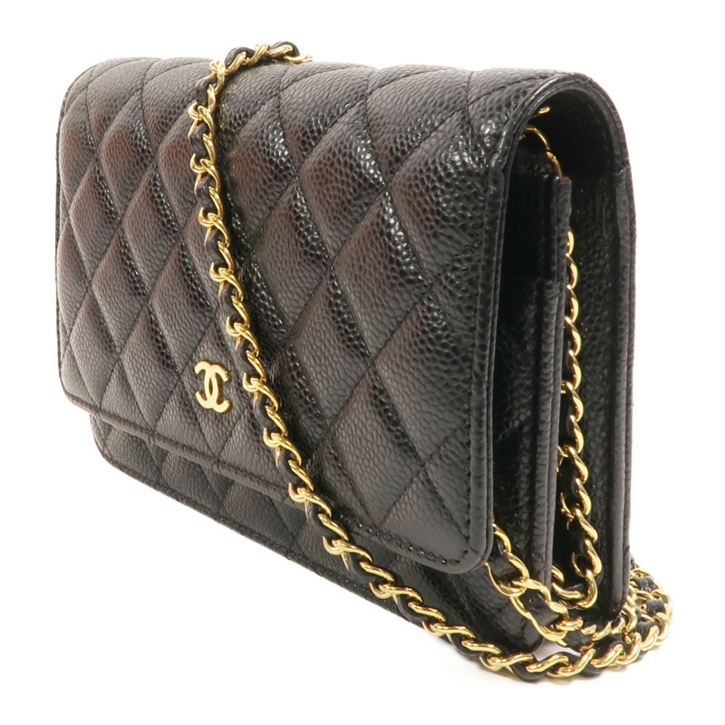 CHANEL 牛皮皮革WOC Wallet On Chain鏈帶肩背袋-2