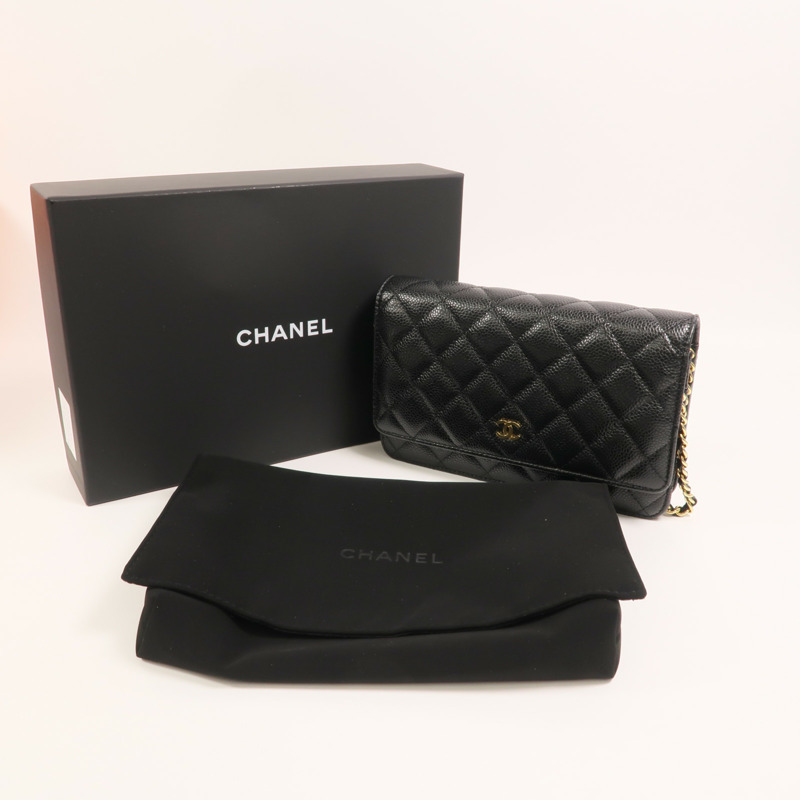 CHANEL 牛皮皮革WOC Wallet On Chain鏈帶肩背袋-10