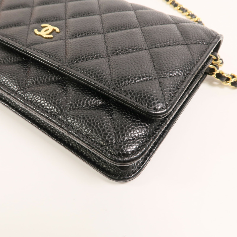 CHANEL 牛皮皮革WOC Wallet On Chain鏈帶肩背袋-11