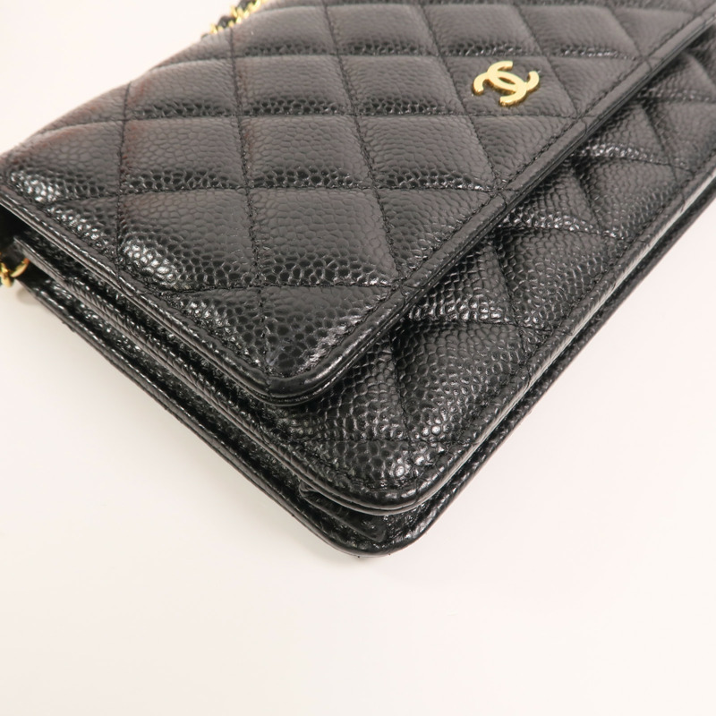 CHANEL 牛皮皮革WOC Wallet On Chain鏈帶肩背袋-12