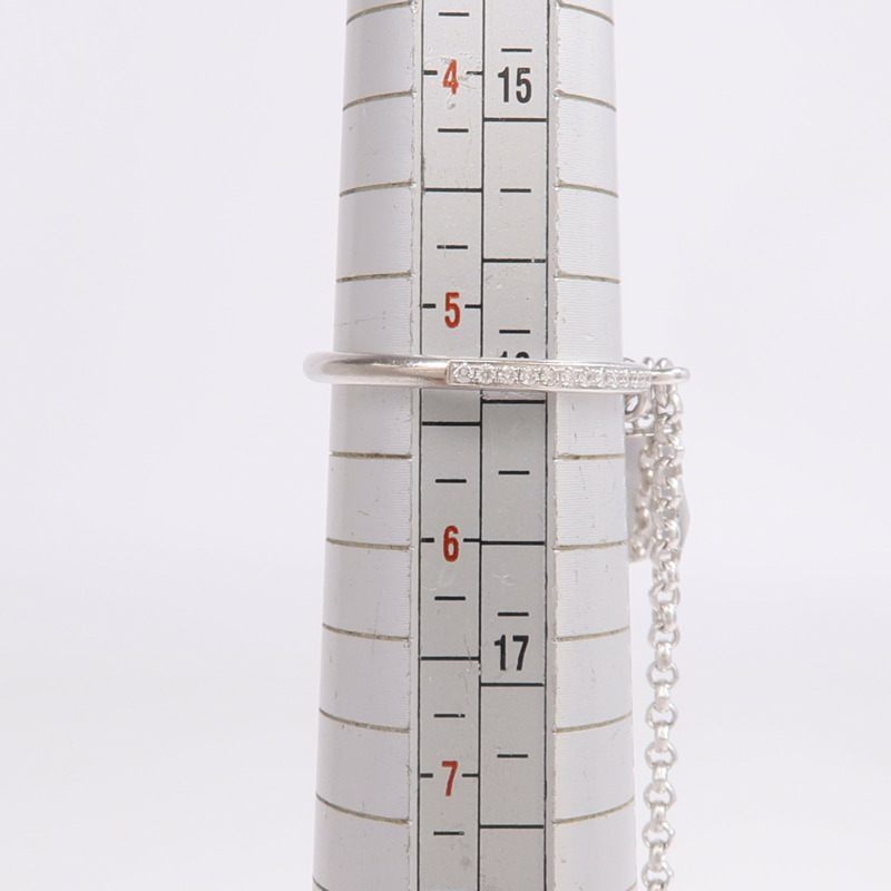 HERMES 18K白金Kelly Cadenas Double Ring鑽石戒指-7