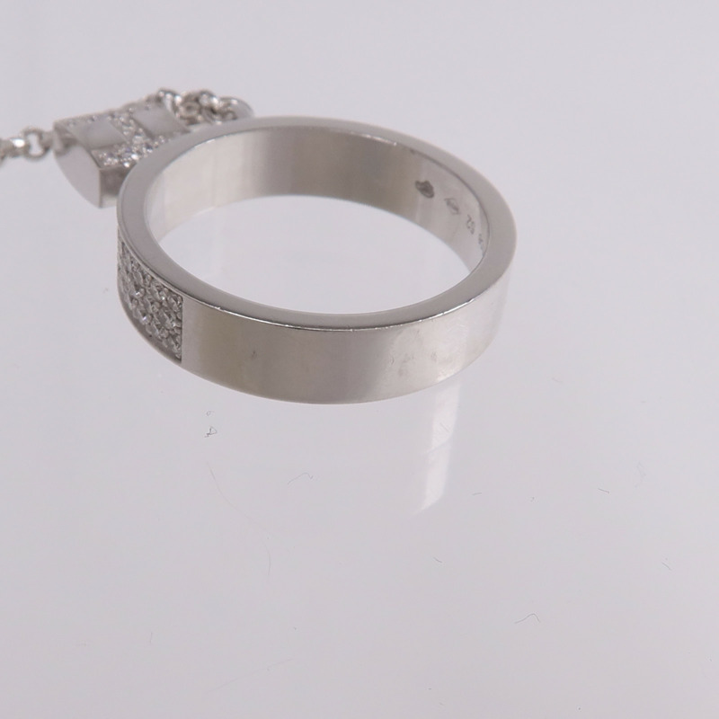 HERMES 18K白金Kelly Cadenas Double Ring鑽石戒指-9