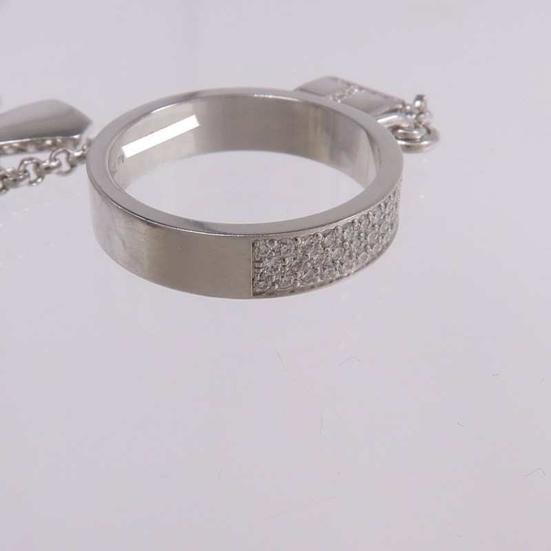 HERMES 18K白金Kelly Cadenas Double Ring鑽石戒指-10