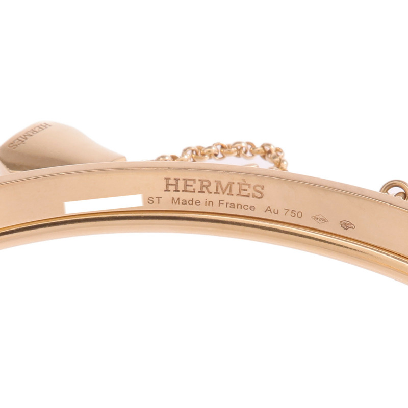 HERMES 18K玫瑰金Double Kelly Clochette Jonc手鐲-4